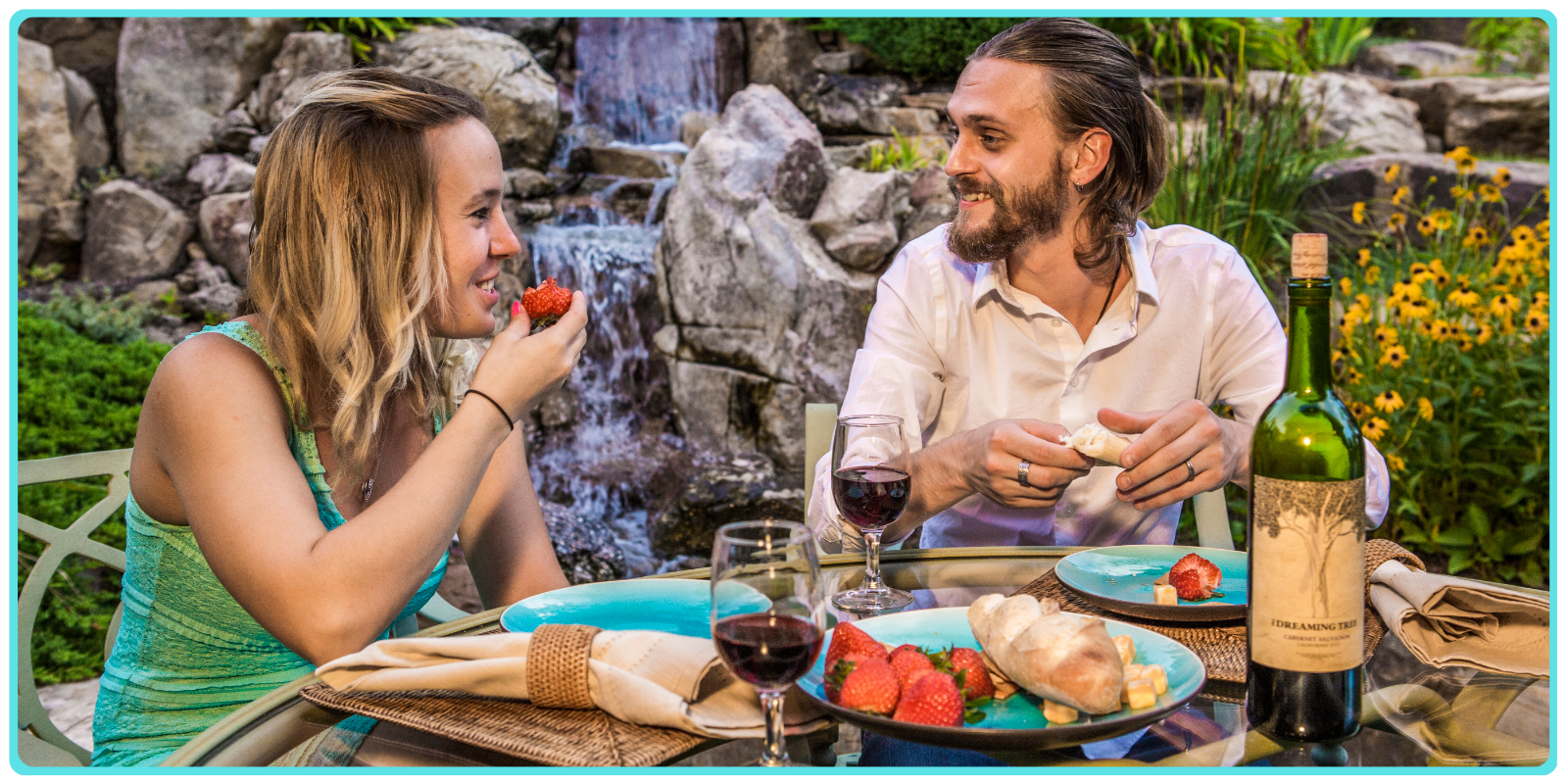 Lifestyle moment at waterfall