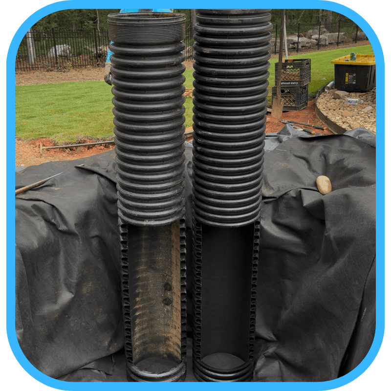 Pipe diameter comparison — larger pipe reduces friction loss