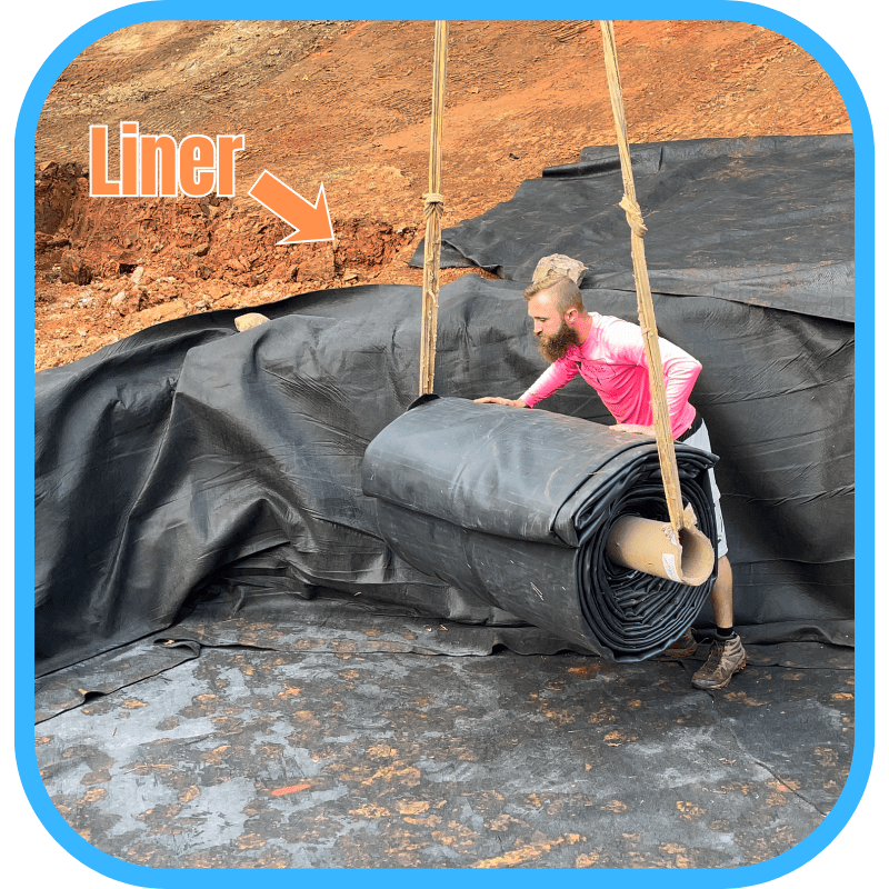 Pond liner installation